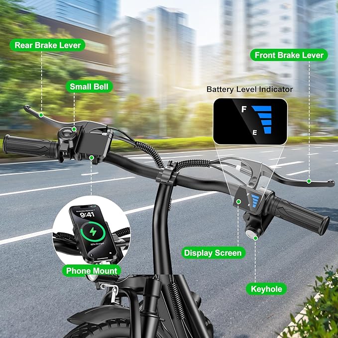 Electric Scooter Adults, 1300W/900W Peak Motor, Electric Scooter with Seat, 48V 13Ah/10.4Ah Battery, 14" Tires, 35/28 Miles Range, 20 MPH, 330 LBS Load, Dual Braking