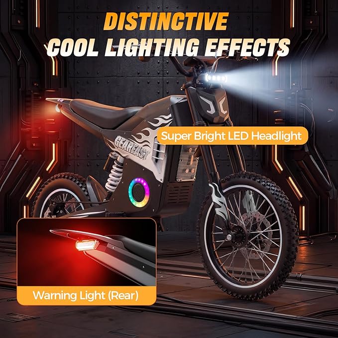 Electric Dirt Bike, 14"/12" Fat Tire 3000W Peak 40 MPH Electric-Motorcycle with 48V 23.4AH Battery Dual Hydraulic Brakes Mountain Off-Road EBike for Teens Adults