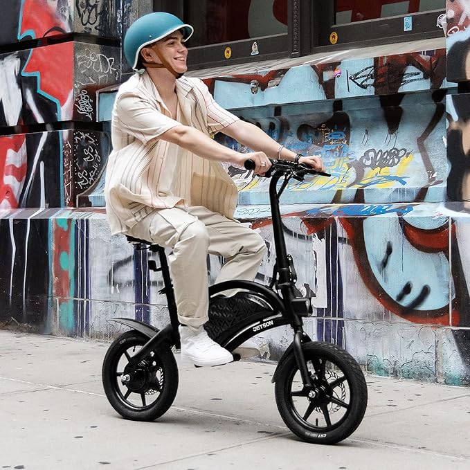 Jetson Bolt Electric Bike, Foot Pegs, Easy-Folding, Built-in Carrying Handle, Twist Throttle, Cruise Control, Up to 15.5 MPH, Range Up to 15 Miles, Ages 13+