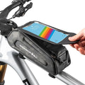 ROCKBROS Bike Phone Front Frame Bag Bicycle Top Tube Handlebar Bag 3D EVA Bike Phone Mount Holder Bag Bike Accessories Cycling Pouch 1.7L Compatible Phones Under 7”