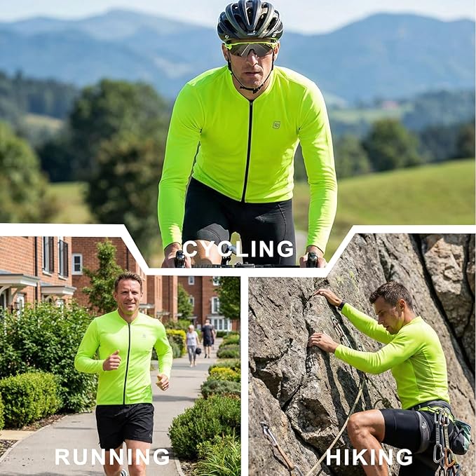 Cycling Jersey Men Bicycle Shirt Short and Long Sleeve MTB Road Biking Jersey with Pockets