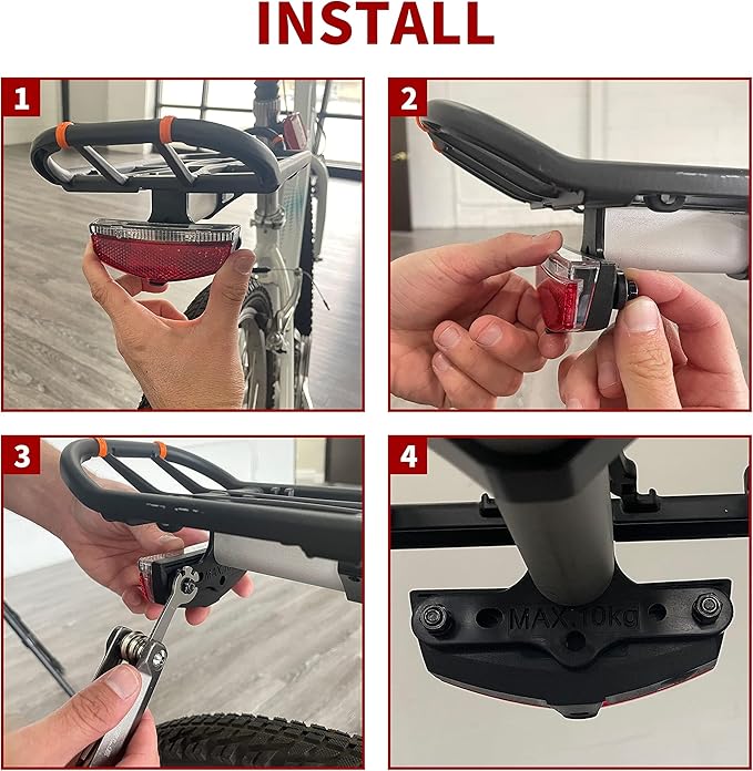 BV Bike Lights for Night Riding LED Bike Tail Light - Bicycle Light Battery-Powered/Rechargeable - Rear Bike Light Weather Resistant - Visible Up to 1500ft Bicycle Tail Light LED Bike Light