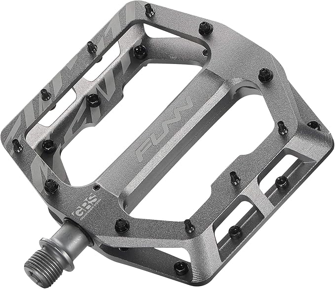 Funn Funndamental Flat Pedals - Wide Platform Bicycle Pedals for BMX/MTB Mountain Bike, Adjustable Grip for Outstanding Stability, 9/16-inch CrMo Axle