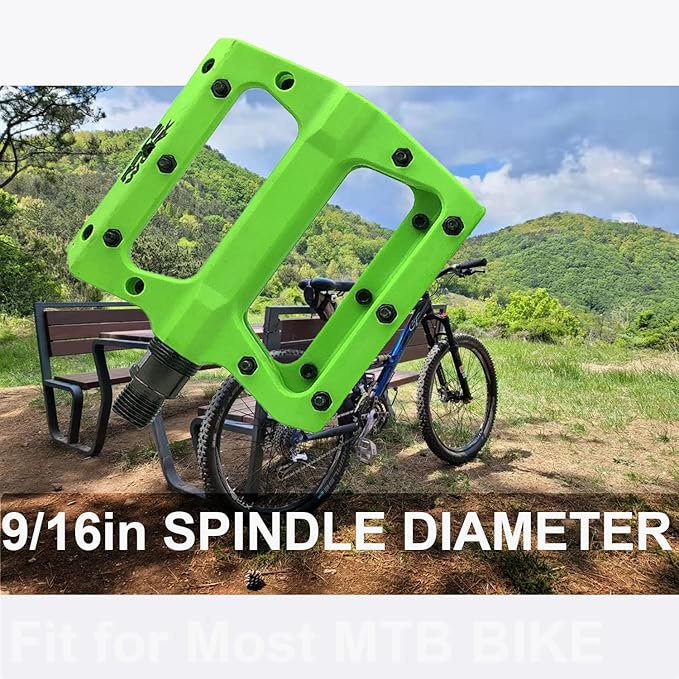 Mountain Bike Pedals Nylon Fiber MTB Pedals for Mountain and Road Bikes Flat Platform Bicycle Pedal for BMX MTB 9/16"