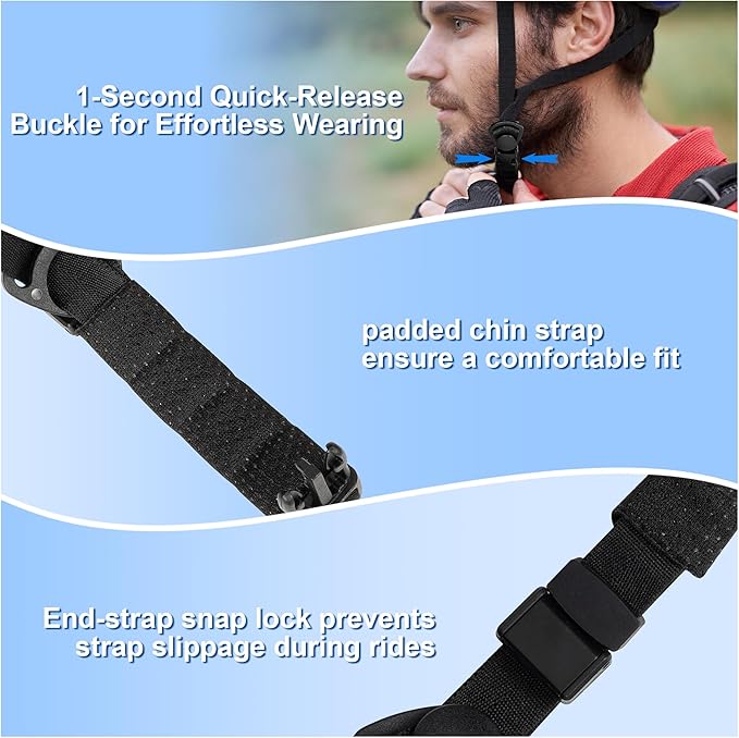 Adult Bike Helmet for Men/Women with Helmet Bag 2 Removable Moisture-Wicking Liners & Visors Lightweight Shockproof Adjustable Design CPSC 1203 & EN 1078 Safety Certified for Road/Commute/MTB