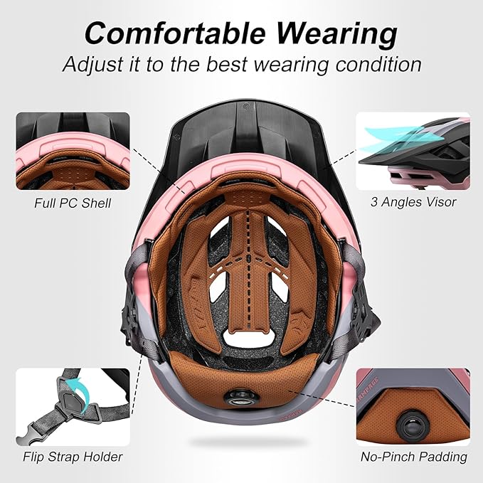 KINGBIKE NTA-8776 Mountain Bike Helmet Professional Ebike Helmets with 3-Level Adjustable Visor & Camera Mount E-MTB Helmet for Adults Men Women Youth E-Bike Safety Certified