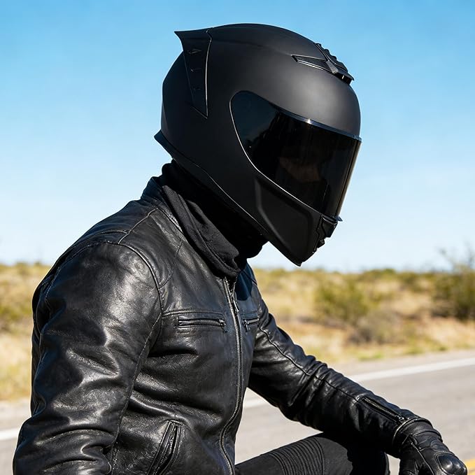 Full Face Motorcycle Helmet,Helmets for Adults Motorcycle, MG611 Motorbike Racing Street Bike Helmets with Black Visor for Men Women,DOT Approved (Matte Black-B+ Mask, M)