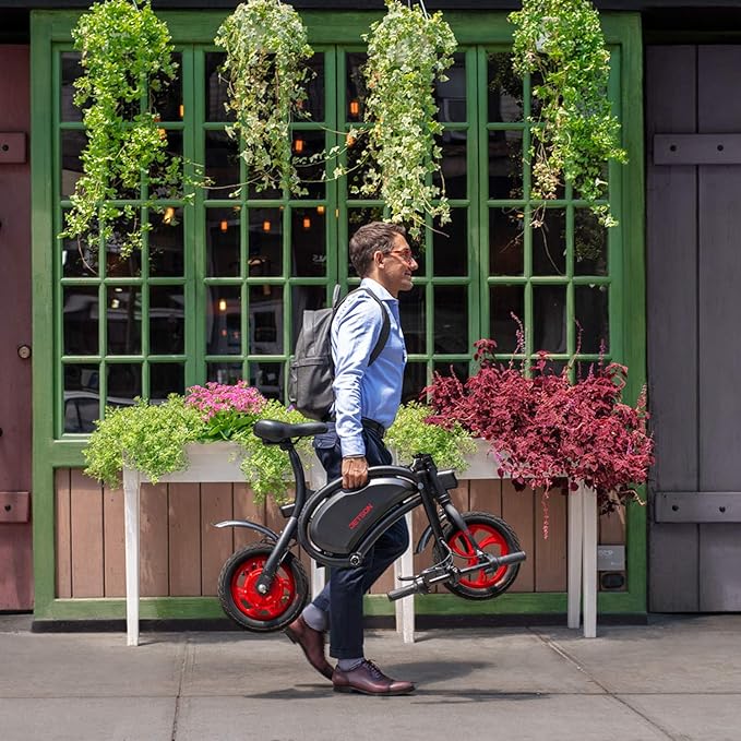 Jetson Bolt Electric Bike, Foot Pegs, Easy-Folding, Built-in Carrying Handle, Twist Throttle, Cruise Control, Up to 15.5 MPH, Range Up to 15 Miles, Ages 13+