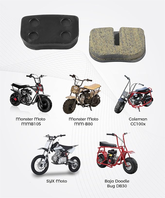 12PCS Mini Bike Parts,Car Accessories,Mini Bike Brake Pads,Powersports Brake Pads,Compatible with 79cc 79.5cc 80cc 97cc 98cc 100cc 105cc 2.5hp 2.8hp 3.0hp Go Kart,2-Stroke Pocket Bikes