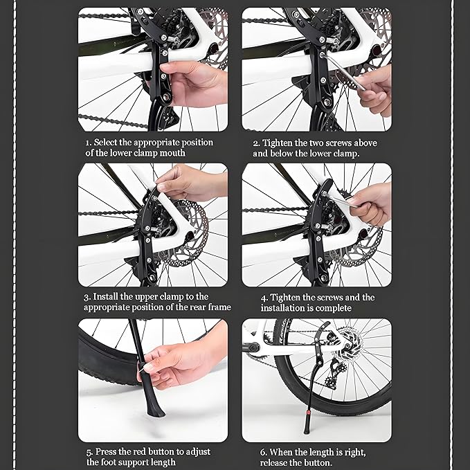 Bike Kickstand for Scott Sub, Adjustable Kickstand Foot Side Stand Support, Aluminum Rear Side Bicycle Stand for Bike with Non-Slip Rubber Foot, B