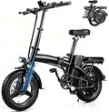 Foldable Electric Bike for Adult, 500W Brushless Motor | 19.88MPH | 14" Mini Ebike | Shock Absorbers | 48V10.4AH Removable Battery | Pedal Assist | Dual Disc Brake | 35 Miles Range | Commuting E Bikes