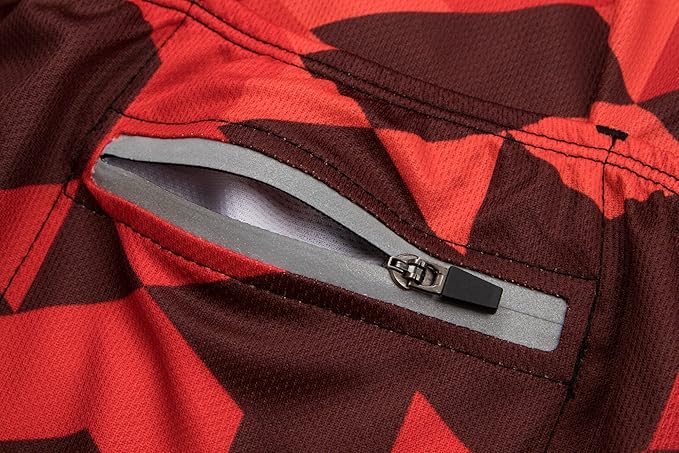 GCRFL Men's Cycling Jersey Long Sleeve Biking Shirt with 3+1 Zipper Pocket Breathable Quick Dry Bicycle Jersey