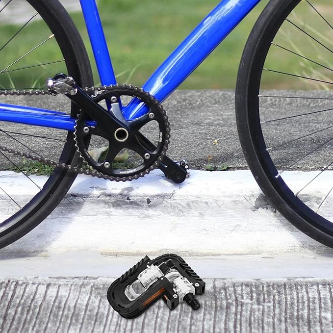 Foldable Aluminum Alloy Bike Pedals Flat Mountain Bicycle Pedals with Wrench Pair for Road, Electric, and Cycling Accessories