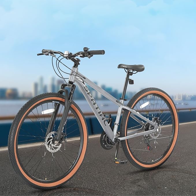 SPATIAL Mountain Bike, 20/24/26/27.5/29 inch Outdoor Cycling Bike,21/8 Speed Lightweight Aluminum Frame | Dual Disc Brakes,Adjustable Ergonomic Seat for Men Women Adult Teens