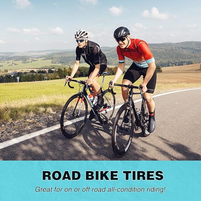700x28C/32C Bike Tire Anti-Slip Foldable Replacement All Terrain Tire 2 Pack with Levers for Road Bike