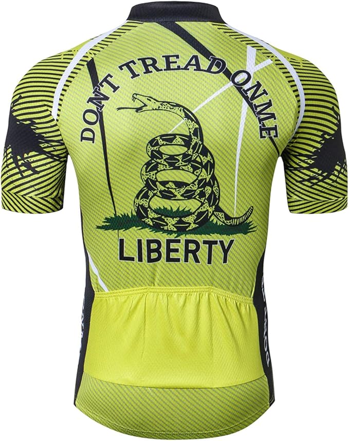 Cycling Jersey Men USA Summer Bike Short Sleeve 3-Pockets Breathable Quick-Dry Shirt S-3XL