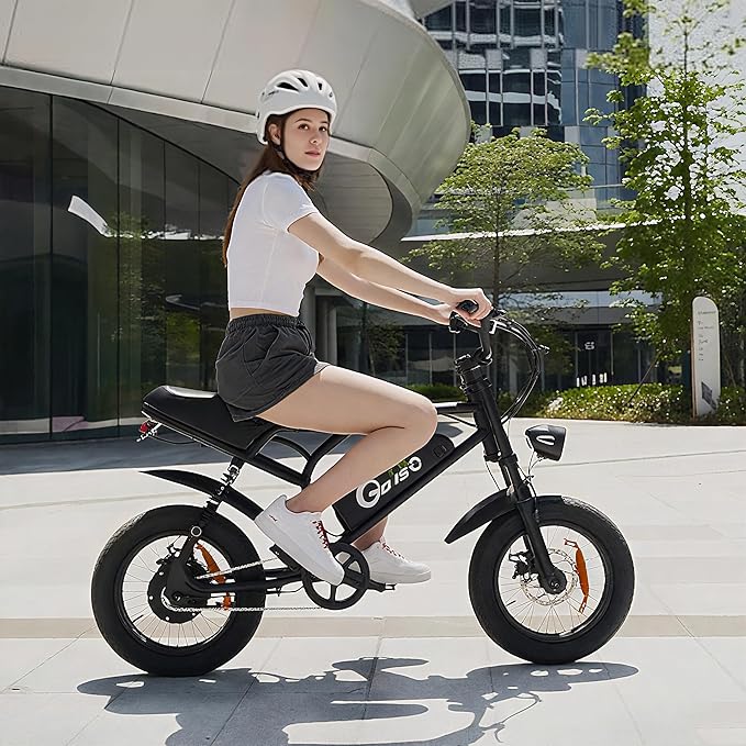 ADISTAR 16” Electric Bike for Adults/Teens, Peak 1500W & 65 Miles Long Range, 48V 15.6Ah Battery, Up to 28Mph, Full Suspension Fat Tire All-Terrain eBike on Mountains,Snow,Sand