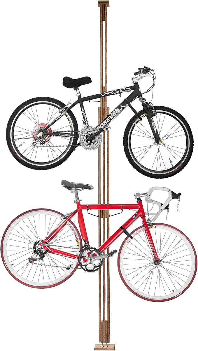 RAD Cycle Woody Bike Stand Bicycle Rack Storage or Display Holds Two Bicycles and is Constructed of Stylish Hard Wood
