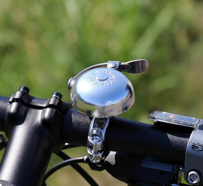 CATEYE OH-2300A Hibiki Bell – Classic Style Brass Bike Bell with Aluminum Bolt-on Design, Fits 22.2 mm or 25.4 mm Handlebars, Road, Hybrid, Touring Style Bicycles