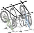 WALMANN Garage Ceiling Bike Rack, Adjustable Overhead Bicycle Storage System – Stores 3 Bikes Horizontally or 6 Bikes Vertically, Ceiling-Mount Bike Hanger for Road & Mountain Bikes