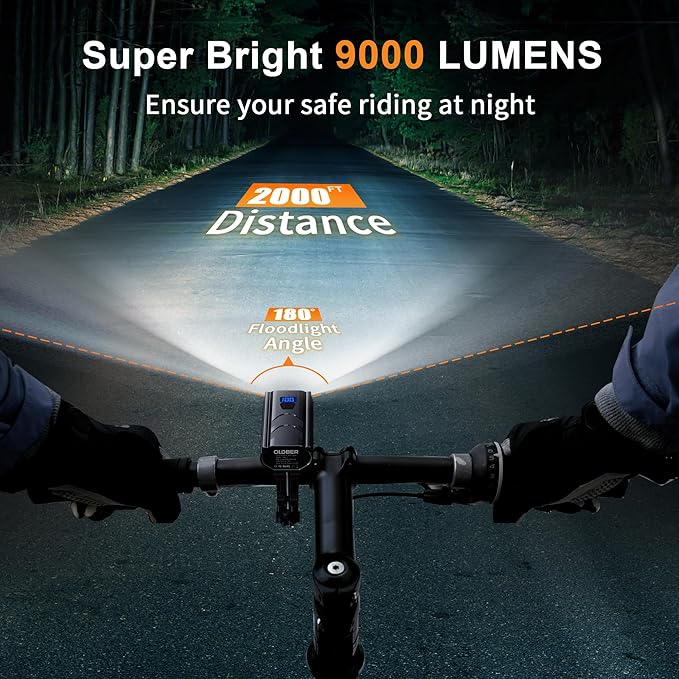 LED Bike Lights for Night Riding High Lumens with 2 Pack Taillight Super Bright Bicycle Headlight & Tail Light Set, Mountain/Road Bike Safety Light Front and Back Cycling