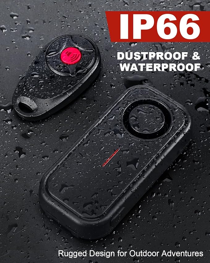 ONVIAN Car Alarm System, Ultra-Loud 113db Bike Alarm with Remote, IP66 Waterproof Anti Theft Car Device Vibration Motion Sensor, Bike Accessories for Motorcycle Moped Scooter Doors Window