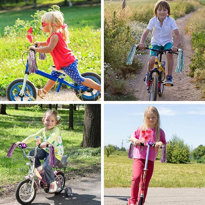 Kids Bike Bell with 2 Pcs Bike Streamers for Girls, Cute Children's Bicycle Accessories