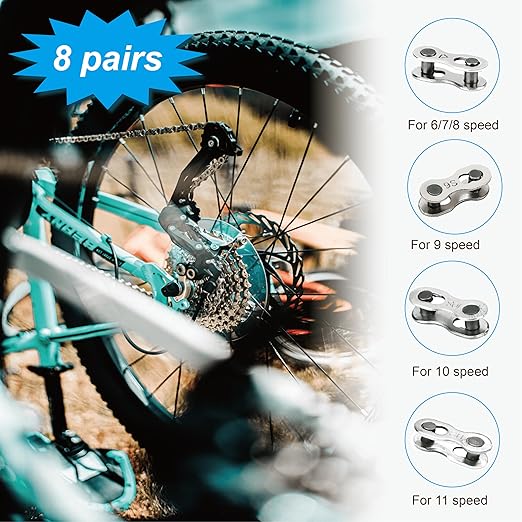 VANSIHO 8 Pairs 10 Speed Bicycle Chain Connector Missing Link for MTB/Road/BMX/Electric Bikes