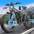 9000W Peak Electric Bike for Adults,58V Max-Output 1972Wh Dual Motor Ebike,47MPH 105Miles Range,24" x4.0 Fat Tire Hydraulic Disc Brake Full Suspension E-Bike for Mountain Snow Commuter