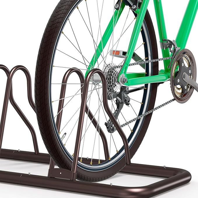 Simple Houseware 5 Bike Bicycle Floor Parking Adjustable Storage Stand, Bronze