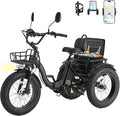 Skeri Electric Tricycle for Adults, 750W(Peak 1350W) Motor Etrike, 20"x4" Folding Fat Tire Electric Trike, 48V13Ah Battery, 3-Wheel Electric Bike, 20MPH, Front & Rear Basket & Differential