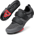 Unisex Road Bike Cycling Shoes Compatible with Peloton Shimano SPD Bike Riding Shoes for Men Women, 3 Straps, Pre-Installed Delta Cleats for Indoor Outdoor Cycling Biking