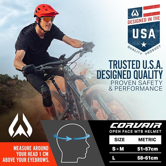 Wildhorn Corvair Mountain Bike Helmet for Men and Women with Maximum Venting, FTA fit System & Adjustable Visor. Adjustable Sizing Adult Bike Helmets for Women and Men. Stylish All Around MTB Helmet