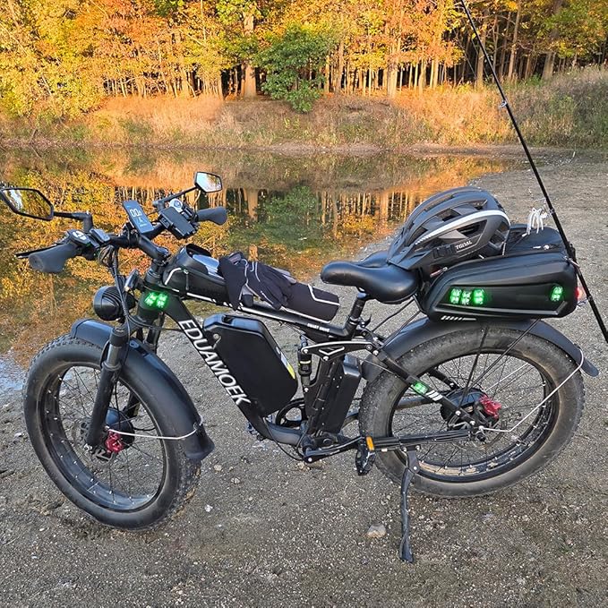Peak-9000W-Dual-Motor-Electric-Bike for Adults, 52V 34AH Battery Up To 105 Miles, 42-46M PH Fast-Dual-Motor-Ebike,24"*4" Full-Suspension-Women-Men-Fat-Tire-Electric-Bicycle for Mountain Snow Off-Road