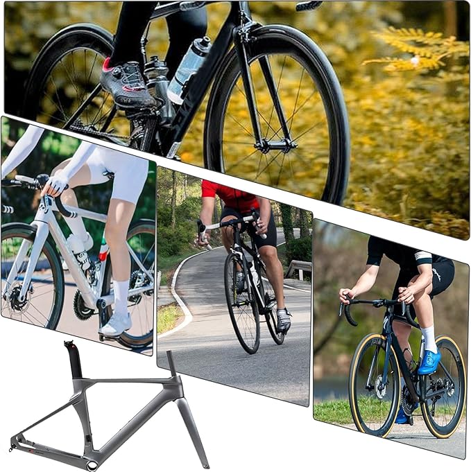 700C Carbon Road Bike Frameset 43.5cm / 46cm / 48cm / 50cm / 52cm / 54CM / 56CM Breaking Wind Racing Frame Thru Axle Frame 12×100MM 12×142MM Disc Brake Frame Internal Routing