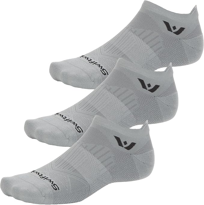Swiftwick- ASPIRE (3 Pairs) No-Show Running Socks, Cycling Socks, Compression Fit