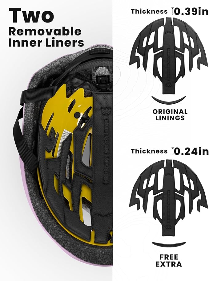 OutdoorMaster MIPS Bike Helmet for Adults-Two Removable Liners & Ventilation in Multi-Environment - Road Bicycle Helmets in Mountain, Motorway for Youth & Adult