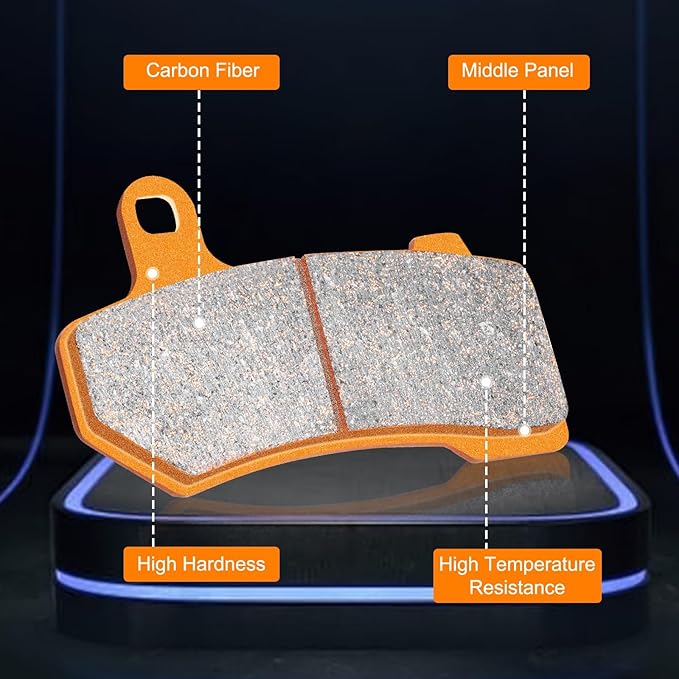 Front and Rear Brake Pads Compatible with for can am Spyder RS RS-S RT RT-S ST F3 F3-S F3-T 2008 2009 2010 2011 2012 Carbon Fiber Brake Pads Replacement Kits Sets FA474F FA473R