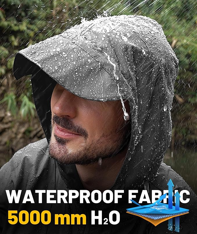 SWISSWELL Mens Rain Jacket & Coats Packable Lightweight Waterproof Windbreaker Hooded for Golf Cycling Hiking