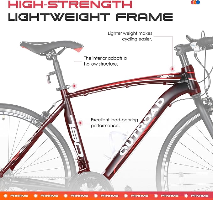 700C Wheel Road Commuter Bike, 14 Speed Shifter, Dual Disc Brakes Racing Bicycle with Light Aluminum Alloy Frame for Adult Men and Women