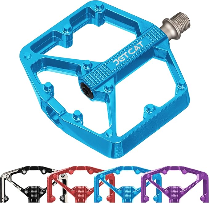 Mountain Bike Pedals Flat - MTB Pedals Flat, Bicycle Pedals, Road Bike Pedals, BMX Pedals, for BMX MTN Road Gravel EBike, Specialized Parts, Adults, Aluminum Metal Stamp 9/16"
