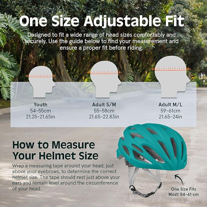 Retrospec Silas Road Bike Helmet with 24 Air Vents & Built-in LED Safety Light - Adjustable Adult Cycling Protection 54-61cm - Padded & Lightweight Design