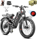 eAhora 2026 Romeo Pro 3 5600W 50Mph High-Torque Ebike, 60V 80Ah 250-Mile Long Range Electric Bike for Adults, Adjustable Air Suspension, 26'' Puncture-Proof Tire, UL 2849 Certified by TÜV