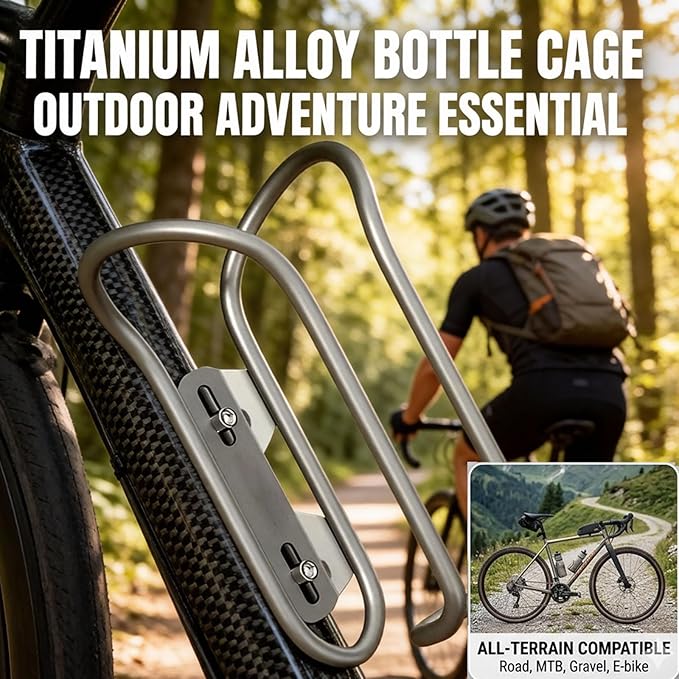Titanium Bike Water Bottle Cages, 2-Pack, Lightweight and Durable Alloy Holder for MTB and Road Bicycles - Silver (01 2Pack)