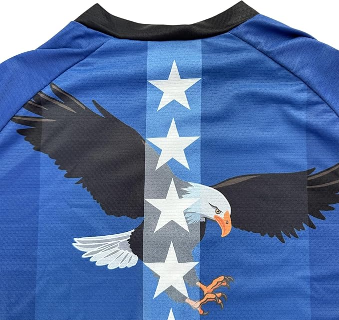 Lo.gas USA Cycling Jersey Men Short Sleeve Bike Biking Shirts American Flag Road Bicycle Clothing Full Zip with Pockets