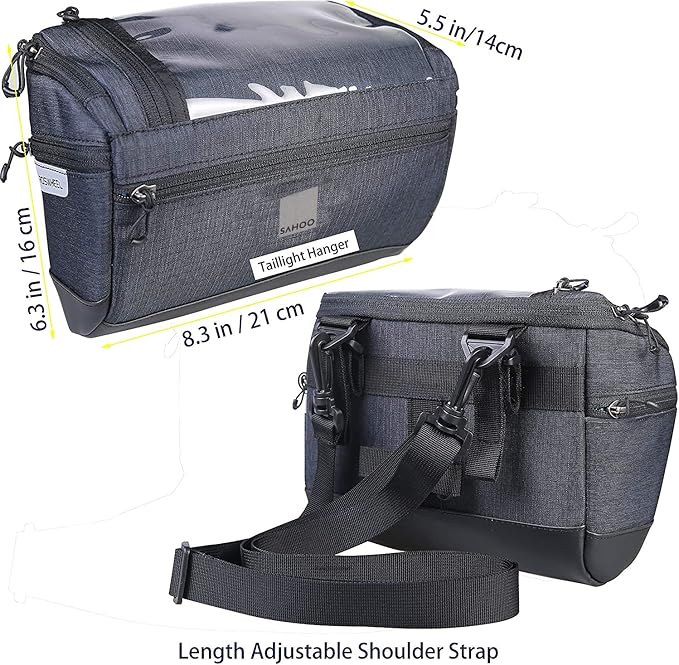 Roswheel Essentials Series Bike Handlebar Bag Bicycle Basket Pack with Map Holder/Phone Pouch, Black
