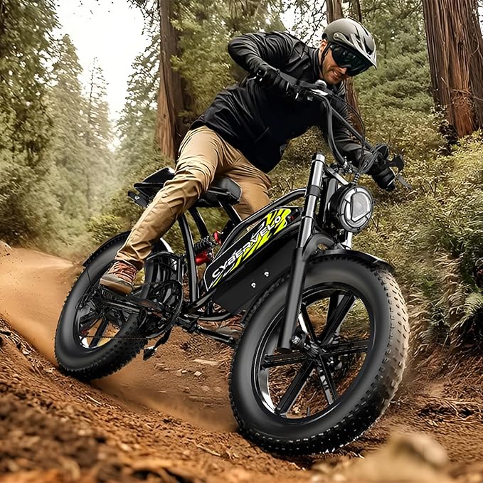 Electric Bike for Adults 1500W Peak 20" Fat Tire All-Terrain E-Bike 80 Miles 30MPH Electric Dirt Bike for Road Sand Mountain Snow - 48V 20/30AH Battery Powered Electric Motorcycle