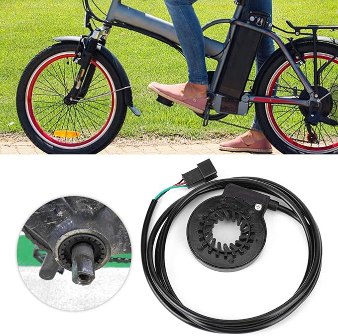 Alomejor Electric Assist Sensor,Lightweight Plastic 12 Pulse Bicycle Sensor 3.6ft Cable for Commuters Trail Riders Urban Cycling