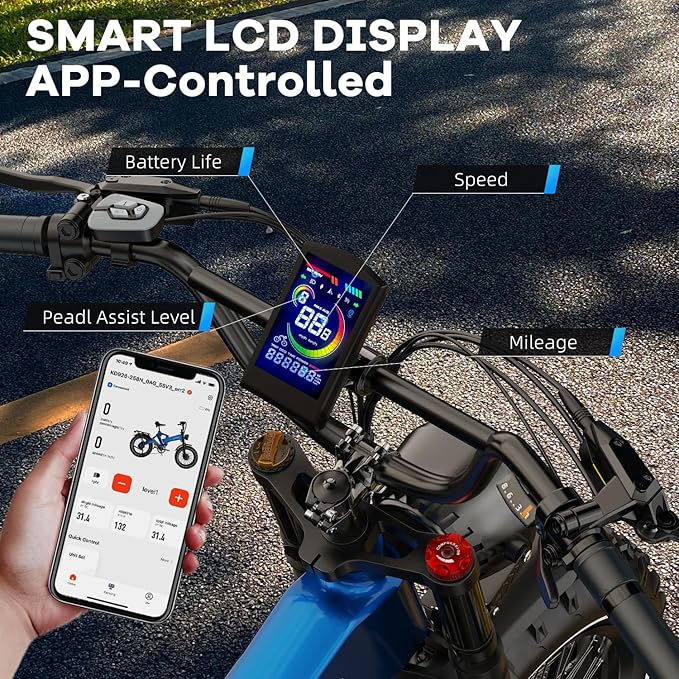 3000W/2000W Peak Dual Motor/Single Motor Foldable Electric Bike for Adults, 52V 30Ah Removable Battery, 35 MPH & 120 Miles, 20"x4.0" Fat Tire Mountain Bicycle, Magnesium Alloy Frame Dirt Ebike