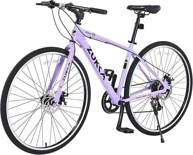 ZUKKA 700C Road Bike for Adult 7 Speed Road Bike Hybrid Road Bicycle Aluminum Frame/Dual-Disc Brakes/Multiple Colors